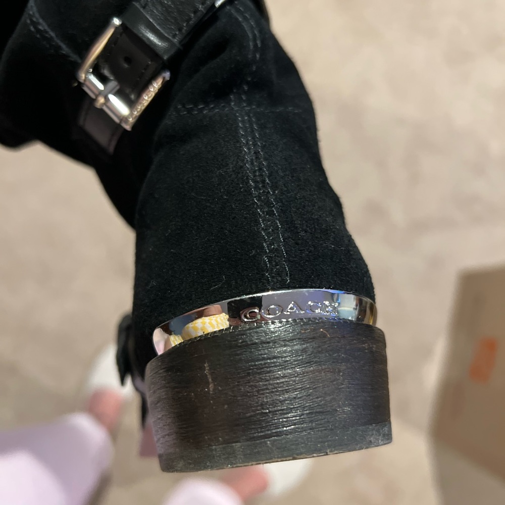 Coach black suede tall boot size 8